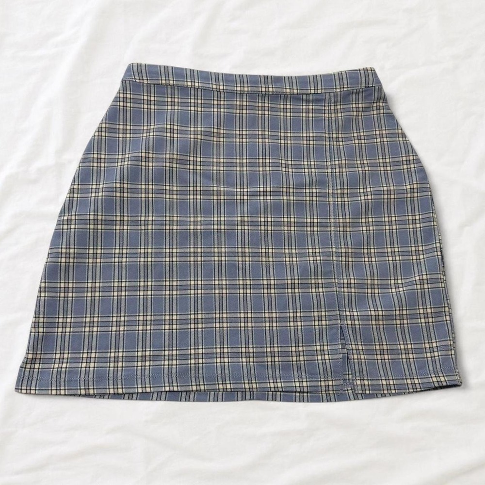 Hollister Blue Plaid Mini Skirt Ultra High Rise Preppy Y2K Size M